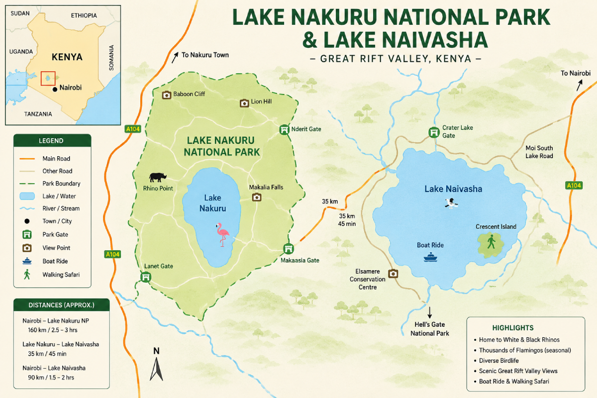 1-Day Lake Naivasha and Lake Nakuru Safari