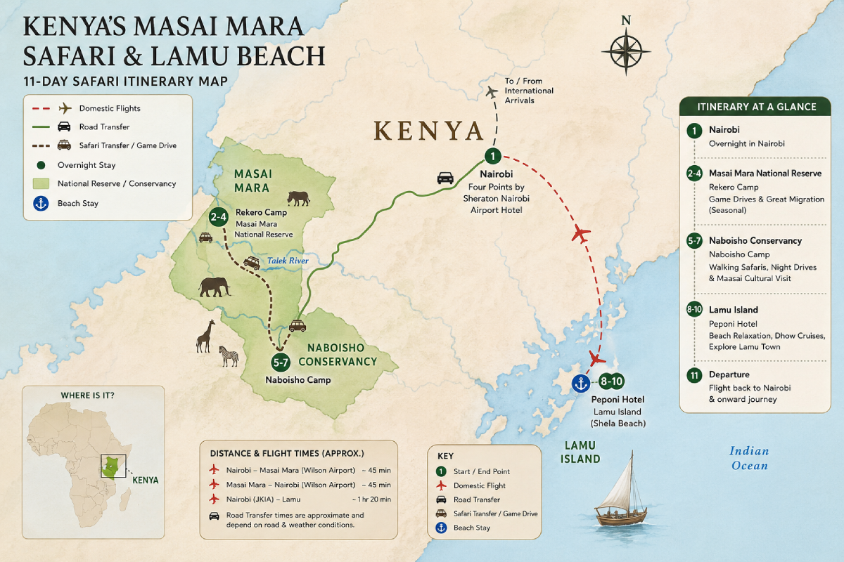 Kenya safari and beach holiday