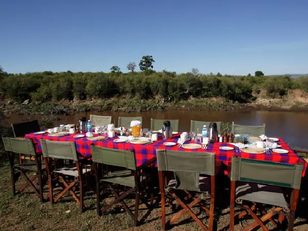breakfast area in maasai mara